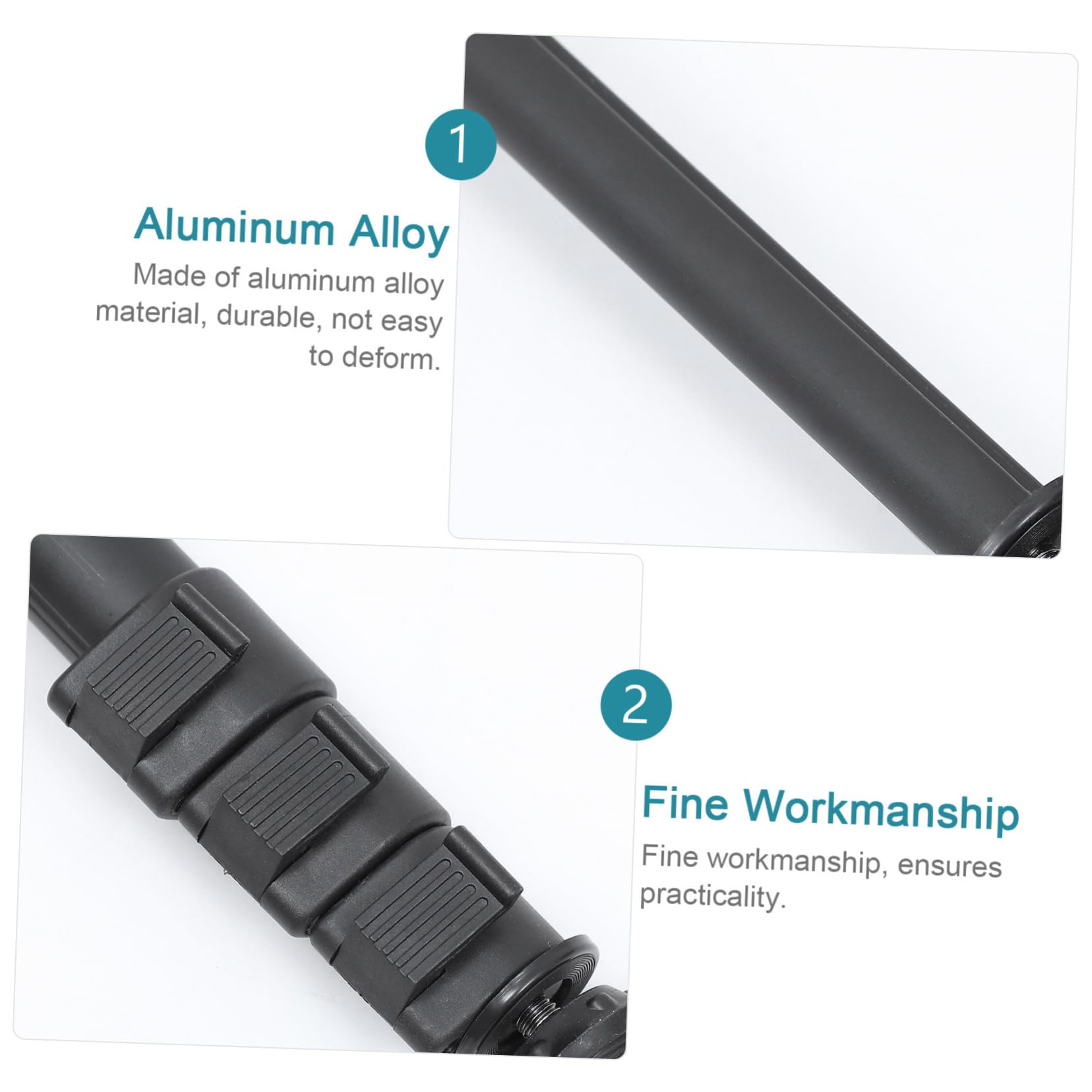 Monopode Extensible pour Appareil Photo Charge Maximale 3kg en Alliage D'aluminium Léger et Stable Support Portable Noir pour Photographe en Déplacement