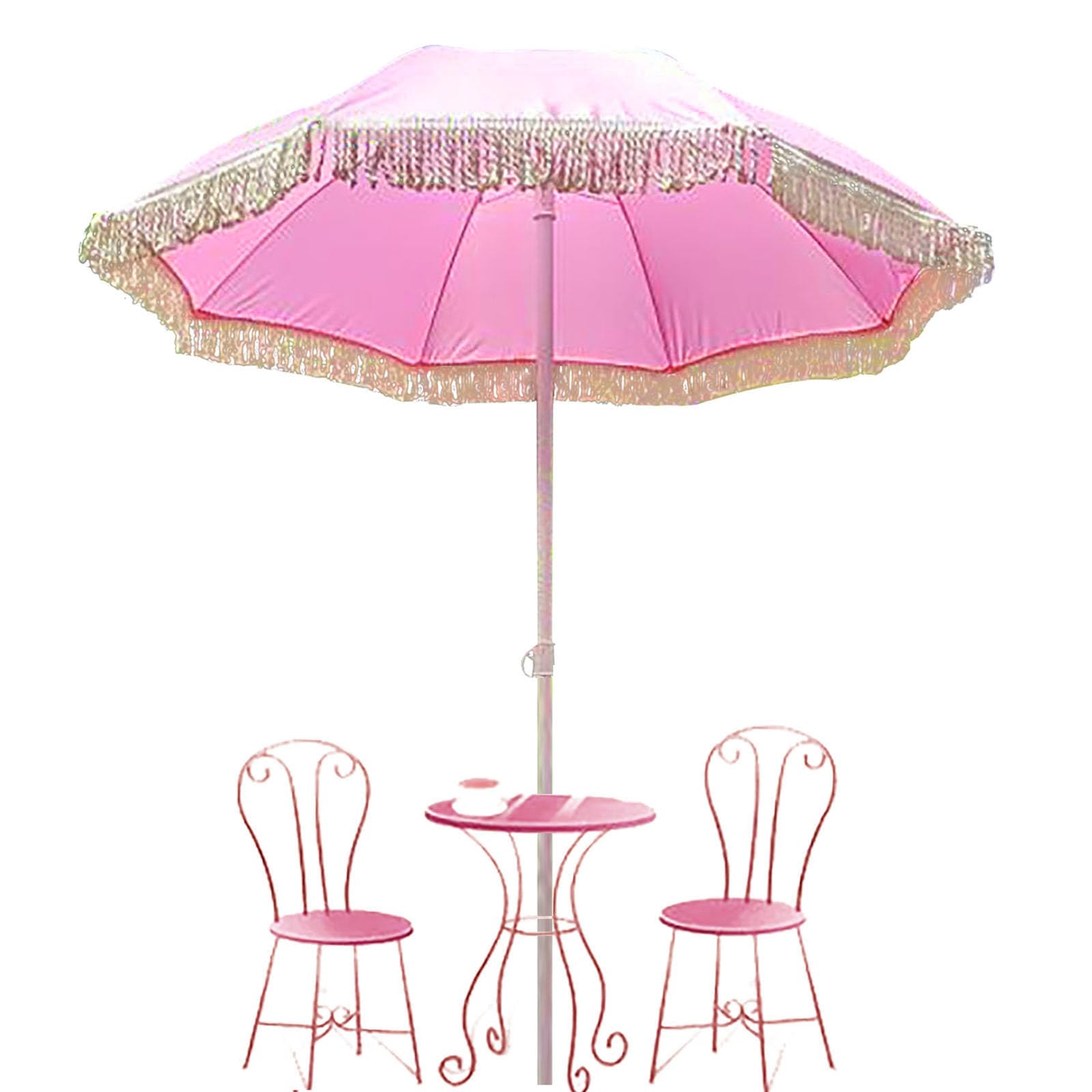 Meinposten Sonnenschirm Strandschirm Schirm UV Schutz Fransen BLAU GRÜN knickbar 170 cm, abknickbar, Ampelschirm