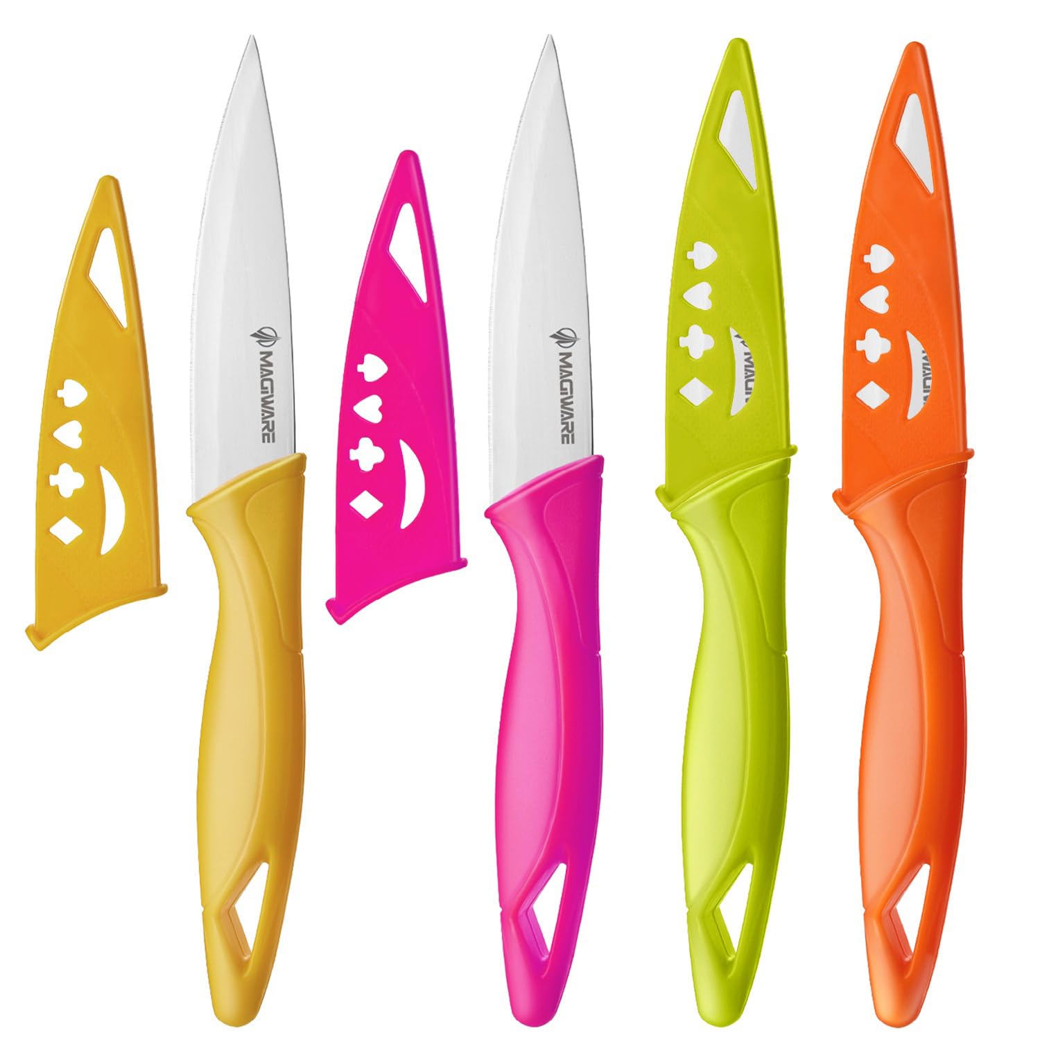 Paring Knife, 8PCS Paring Knife Set with Cover, Small Kitchen Vegetable Fruit Knives, 3.5 Inch Ultra Sharp PP Handle