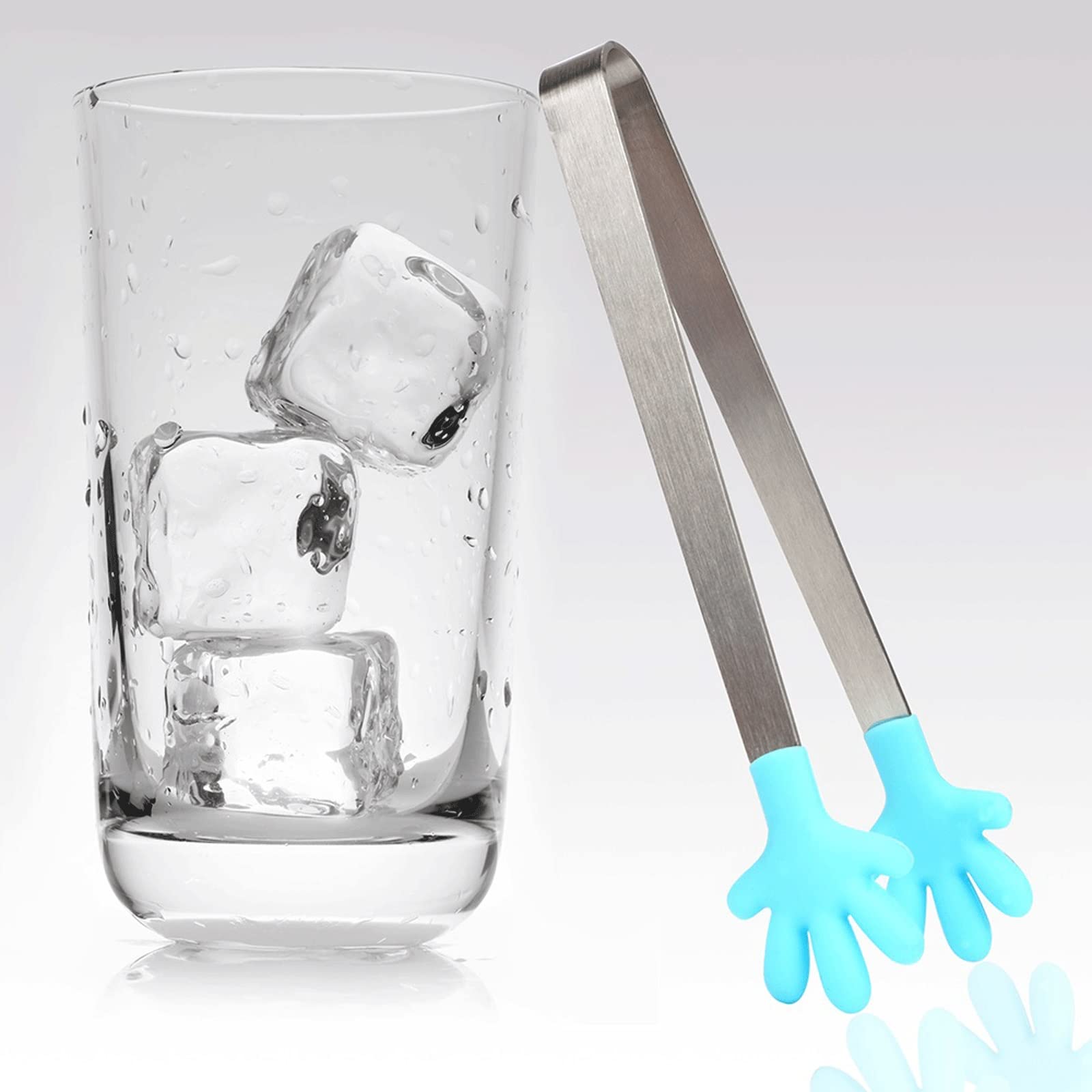 MRKU Pinzas de Silicona para Bolsas de Barbacoa, Pinzas para Alimentos, Utensilios de Cocina, Pinzas para Servir ensaladas, Mini utensilio con Mango de Acero Inoxidable.