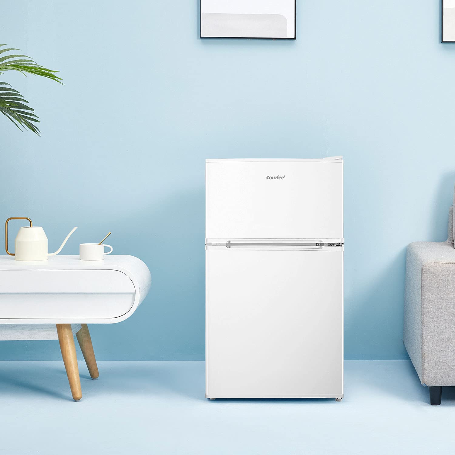 COMFEE' RCT87WH1(E) Under Counter Fridge Freezer, 87L Small Fridge