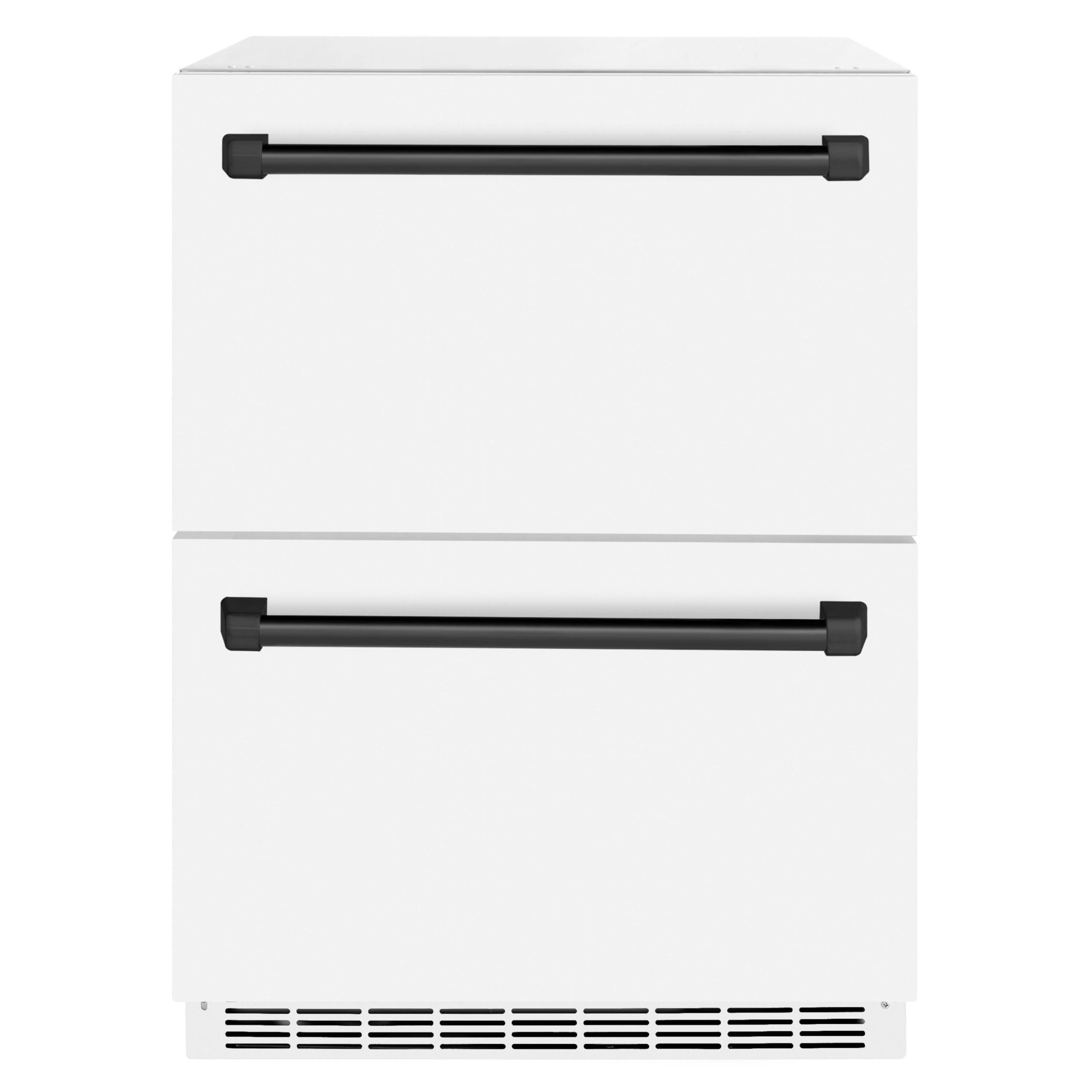 ZLINE Autograph Edition 24 In. Touchstone 168 Can Outdoor-Rated Dual Refrigerator Drawer With White Matte Doors And Matte Black Handles (Rdsoz-Wm-24-Mb) on Fridge.com - View 1