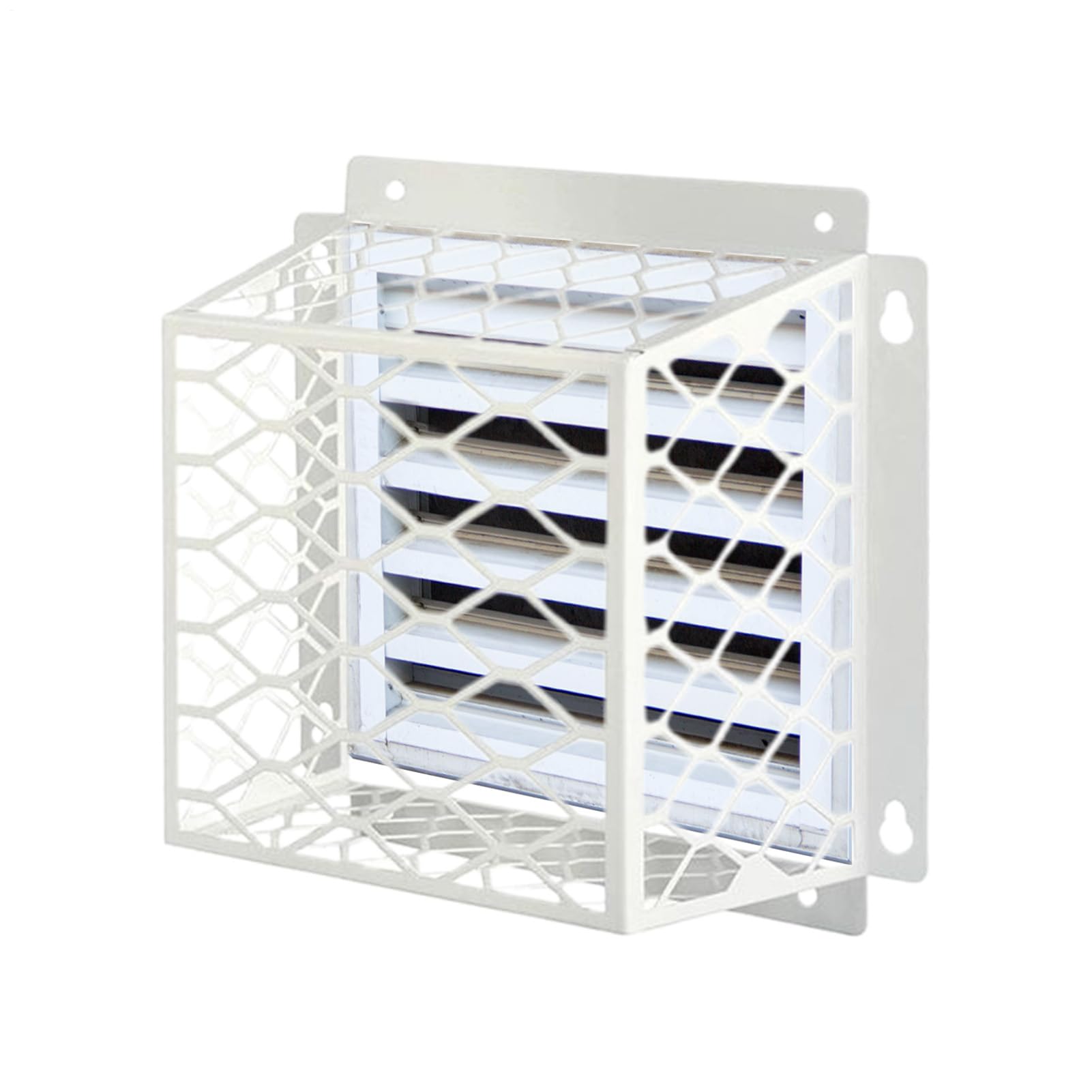 White 7x5 Inch Galvanized Steel Dryer Vent Cover Outside Air Wall Vent Cover Weather-Resistant Galvanized Steel Bird Shield Weatherproof Outdoor Vents Cage for Home