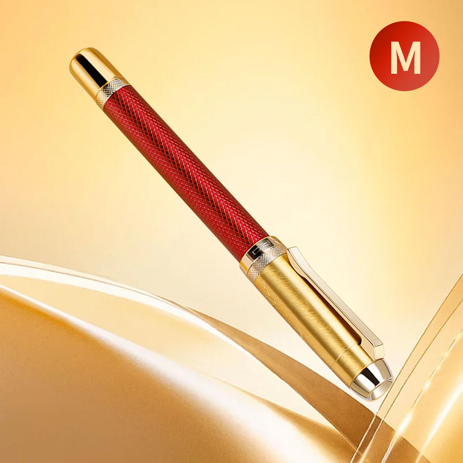 Levin Jinhao 92 Golden Red Iridium Fountain Pen Medium Nib Office