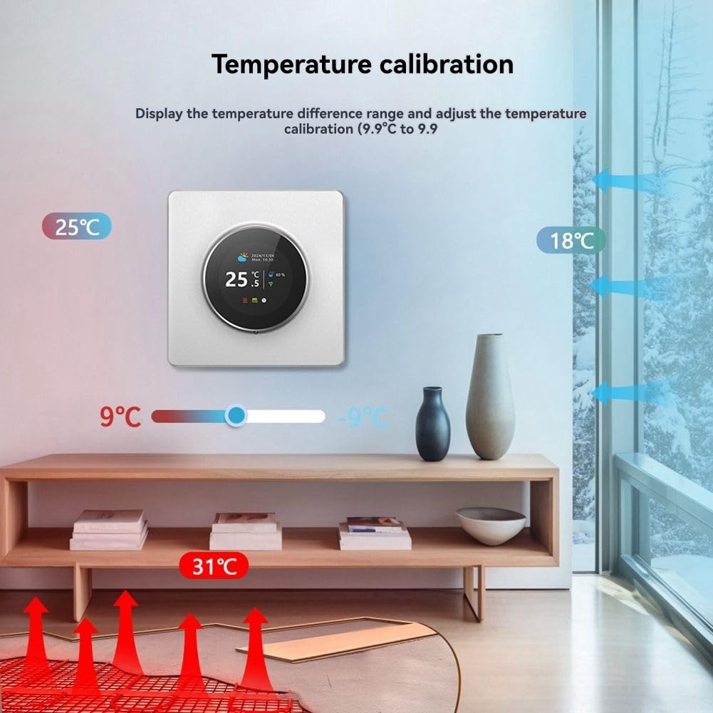 Tuya WiFi Scaldabagno Elettrico Controllore di Temperatura Termostato Intelligente con Manopola per Caldaia Acqua/Gas 3A