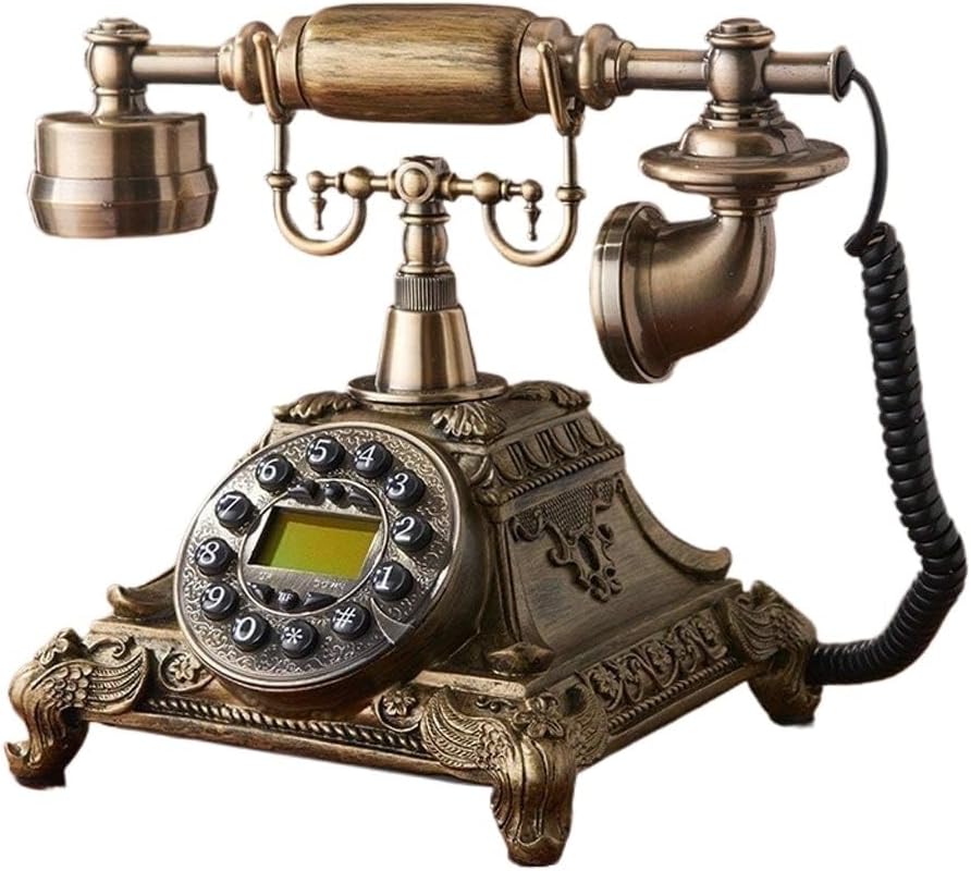 Telephones,Retro Telephones, European Resin Antique Telephone Retro Phone Nostalgia Creative Decorative Home Decorations Home Fixed Telephone