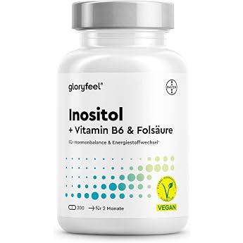 Myo Inositol Capsules 2000 mg   Brand Raw Material Quatrefolic   200 High Dose Capsules   With Vitamin B6 & Vitamin B9   Laboratory Tested & Developed in Germany