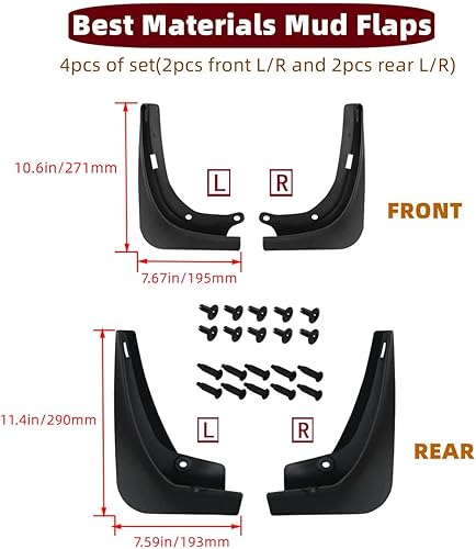 Miniatura 2 de Taruimoo Protectores contra salpicaduras con solapas de barro para Tesla Model 3 2016 2017 2018 2019 2020 2021 2022 (juego de 4)