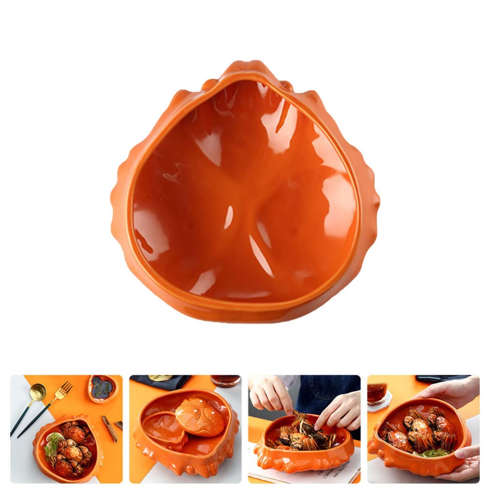 Alipis Vajilla Tazón De Cangrejo Plato De Aperitivos Tazón De Sopa Platos Para Servir Profundos Tazón De Arroz De Porcelana Plato Para Servir La Cena Cerámico Mariscos Cerámica Cocinando