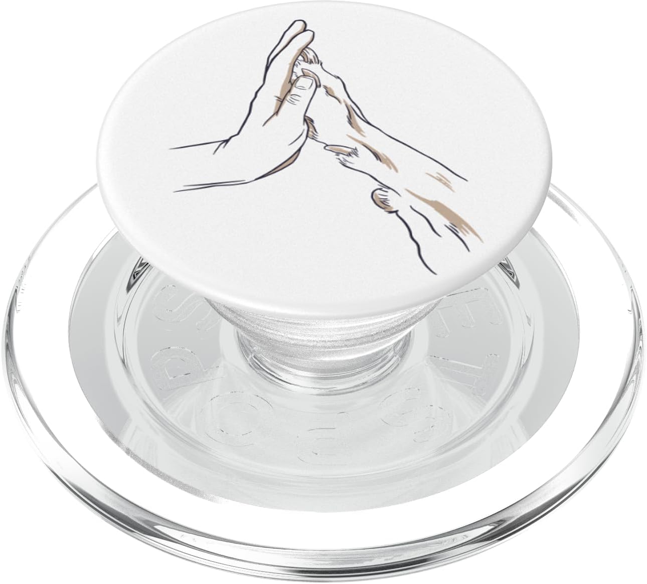 Paw Human Hand Dog Lover White PopSockets MagSafe PopGrip for iPhone