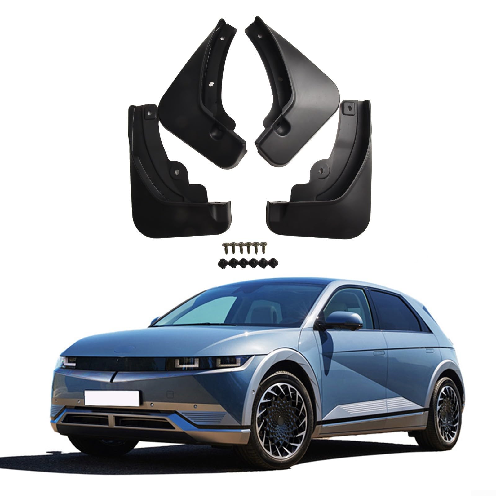 Dodaj dodatkową OCHRONĘ do swojego for hyundai Ioniq 5 z czarnymi osłonami przeciwbłotnymi, 4 szt