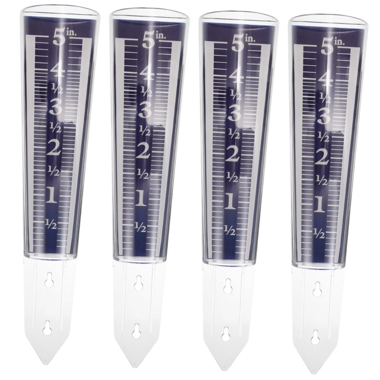 ibasenice 4 Pièces Pluviomètre sur Piquet Tube de Remplacement jauge Transparent collecteur d'eau de Pluie Outil de Jardinage Tube de Mesure de Pluie pluviomètre extérieur Blue