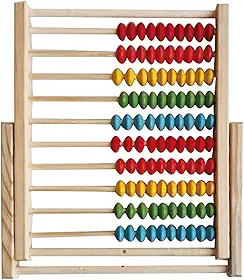 Brinquedo Educativo Ábaco Contador Escolar Infantil Madeira MDF Matemática Números Montessori Contagem Criança Coordenação Motora Kizumba