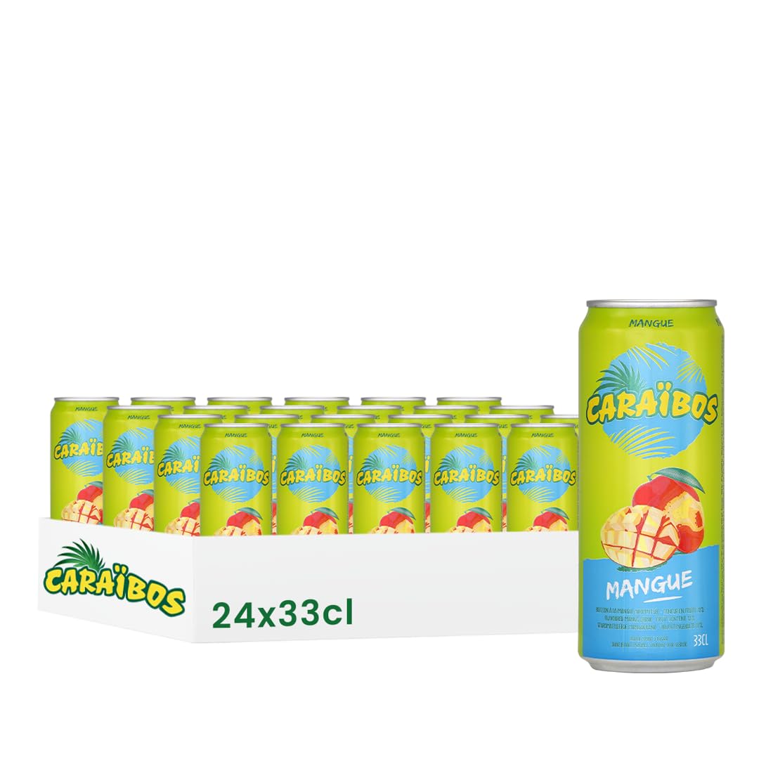 Caraïbos Boisson Saveur Mangue, Canette 33cl, Lot de 24