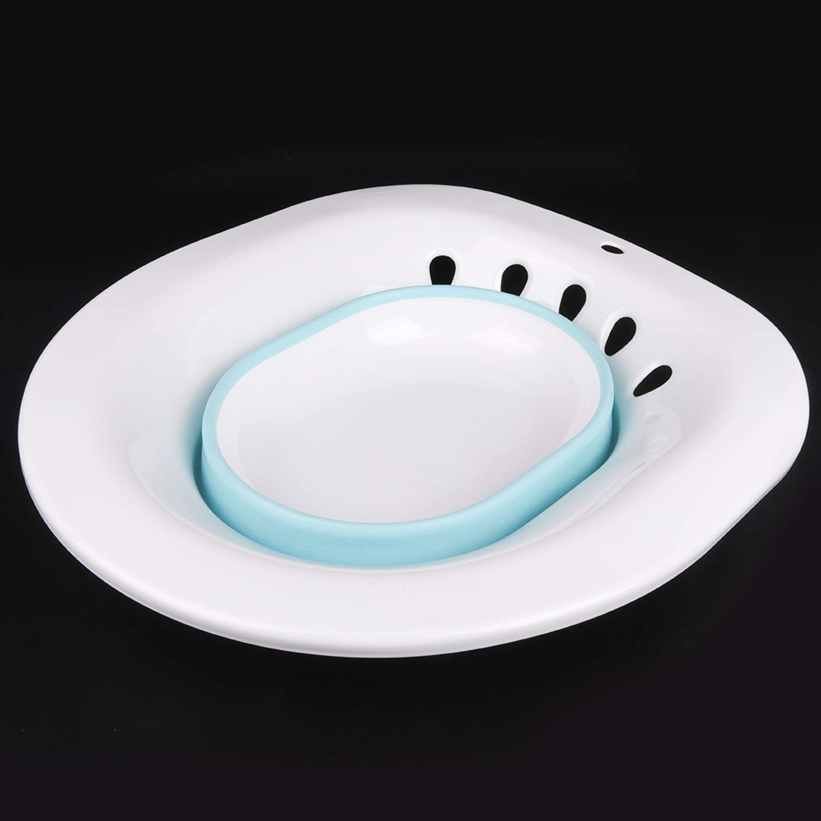 Baño de asiento para asiento de inodoro, inodoro plegable para mujeres de Pregant, lavabo de bañera de cadera para pacientes con hemorroides(azul)