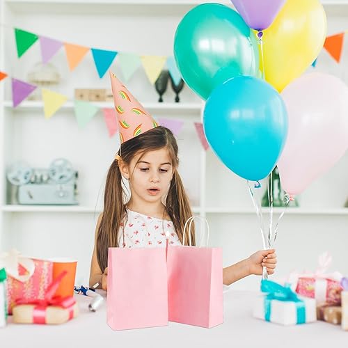 Miniatura 3 de BLEWINDZ 24 bolsas de regalo de papel rosa con pañuelos, pequeñas bolsas de regalo para bebés, niñas, damas, cumpleaños, damas de honor, baby