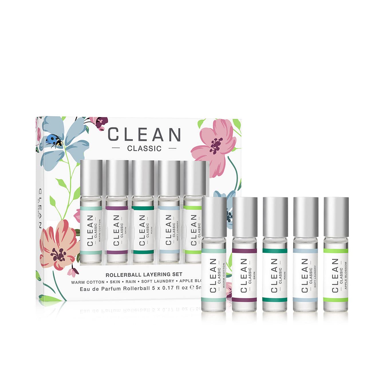 CLEAN Eau de Parfum Rollerball Fragrance Gift Set, Light, Layerable Fragrance, Vegan, Phthalate-Free, & Paraben-Free, Travel Size