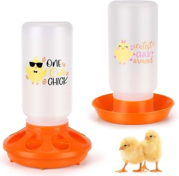 TGEYD Chick Feeder and Waterer Set Automatic 1L Chicken Feeder and Waterer for Baby Chicks, Ducks, and Quail Brooder Starter Kit & Chicken Coop Accessories
