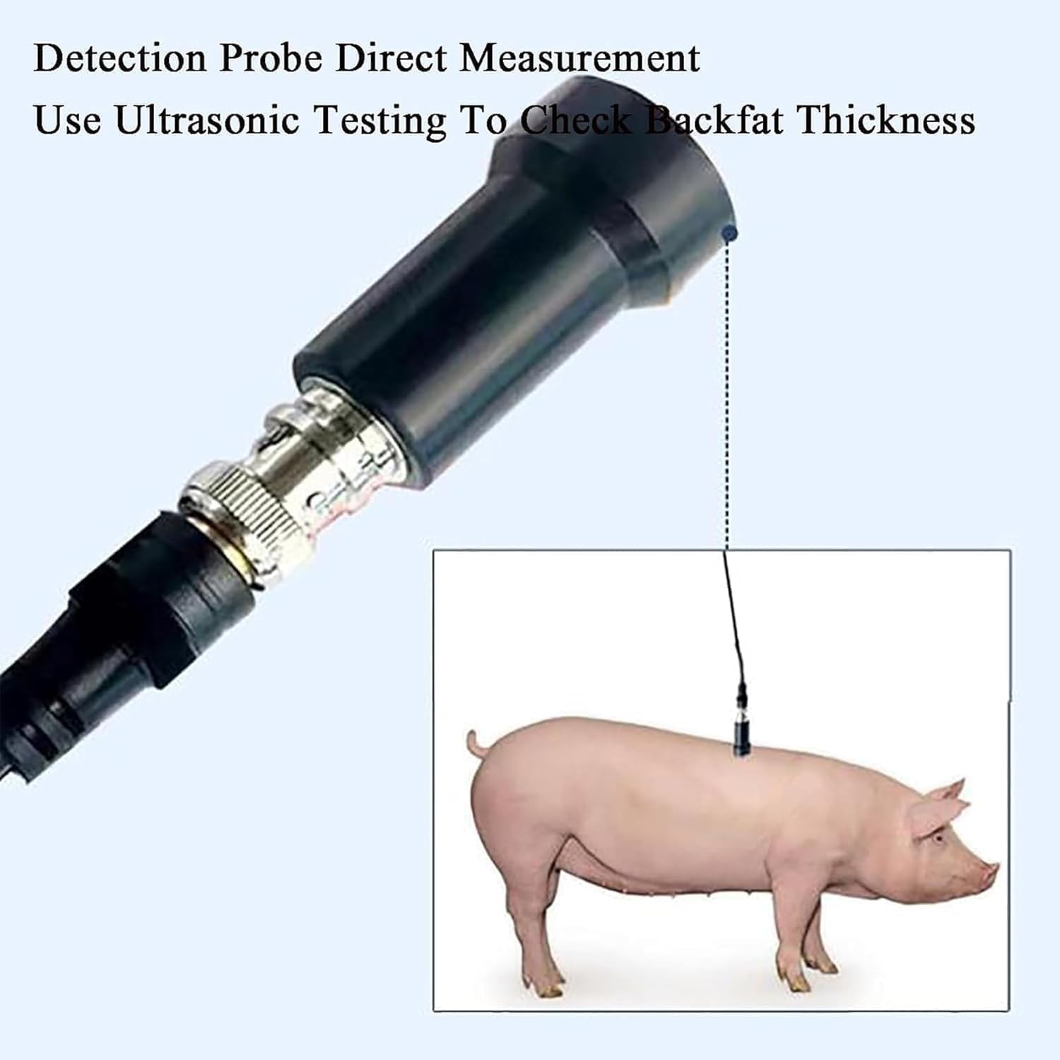 Tester de Medición de Grasa Dorsal de Cerdos, Medidor Veterinario de Grosor de Grasa Preciso, para Granjas, Hogares y Ganado