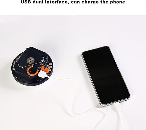 Miniatura 8 de Hilitand 800lm LED linterna de camping portátil al aire libre luz de emergencia con gancho 4800mah recargable tienda al aire libre luz