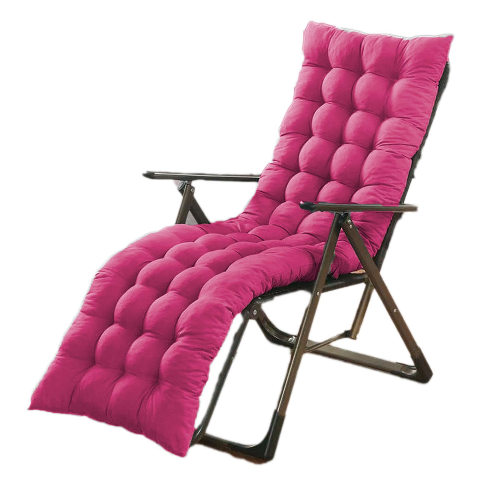 Simple Design Sun Lounger Cushion Sunlouger Cushion Only Garden Bench Deck Chair Pads Soft Portable Rocking Chair Cushion for Patio Balcony Bay Window (Rose red,110 * 45)