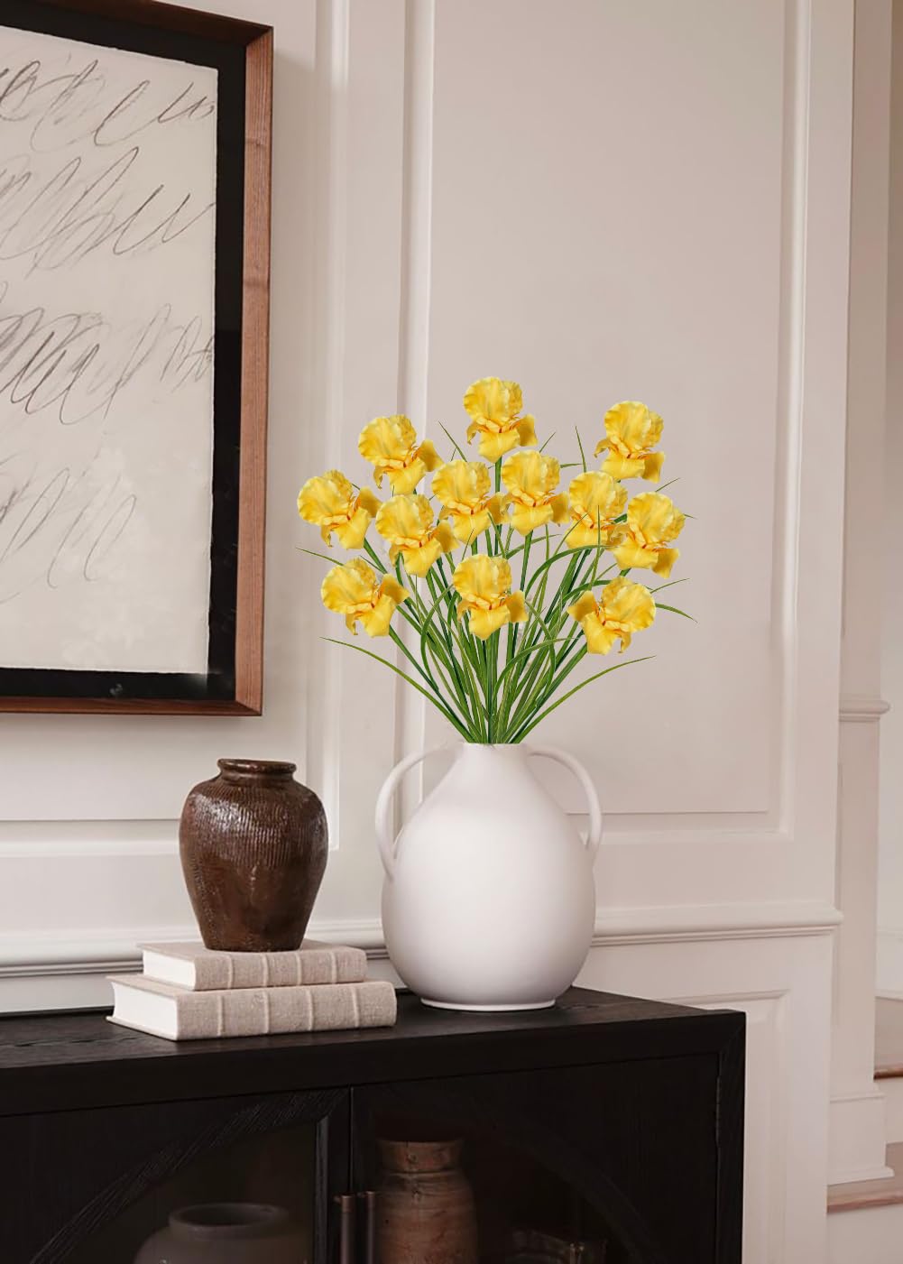 FiveSeasonStuff Fleur D'iris | Fleurs Artificielles Pour Décoration De Mariage, Maison, Cuisine, Fête | 6 Longues Tiges Au Toucher Réel (60 Cm) | Arrangements Floraux Réalistes | Violet Violet