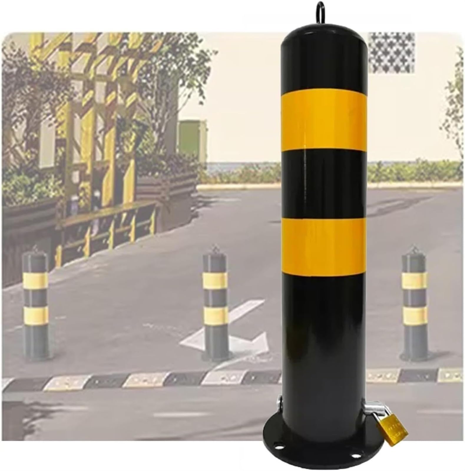 Cono de Poste delimitador de tráfico, Poste de Barrera de Seguridad de estacionamiento removible, Columna de Advertencia de Tubo de Acero, bolardos delimitadores de tráfico de Esta