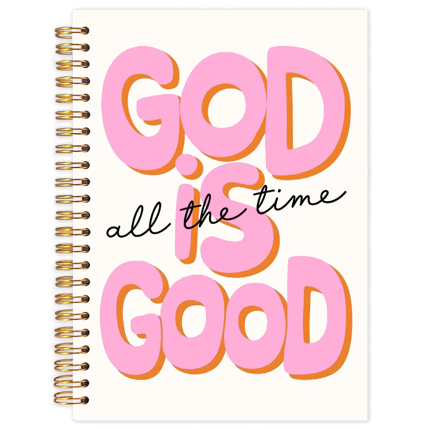 Yhtrg God Is Good Christian Spiral Notebook Journal, Pink Preppy Aesthetic Notebook for Women, Prayer Scripture Journals, Bible Journaling Notebooks for Office School Supplies, 5.5x8.3 — image 1