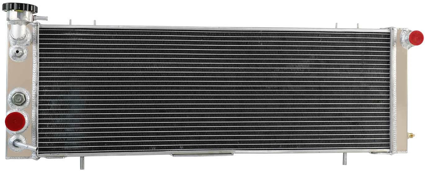 Full Aluminum Radiator Compatible with 91-01 Jeep Cherokee XJ Comanche 2.5L 4.0L L4/L6 Engine 1992 1993 1994 1995 1996 1997 1998 1999 2000 1 Row Core Radiators