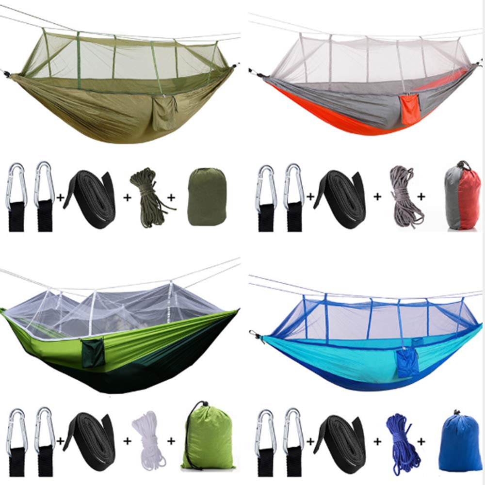 Hamac Portable avec Moustiquaire, 1-2 Personnes Nylon Résistant，C