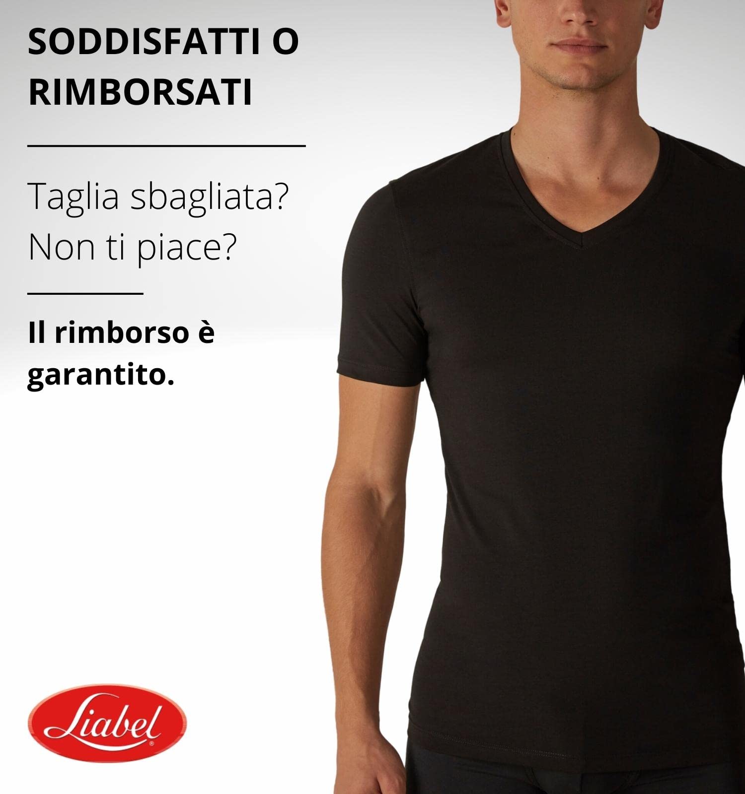 3 T-shirts Intime Homme Coton Chaud Thermique Col en V et Col Rond Paquet de 3 T Shirt Manches Courtes Coton Chaud