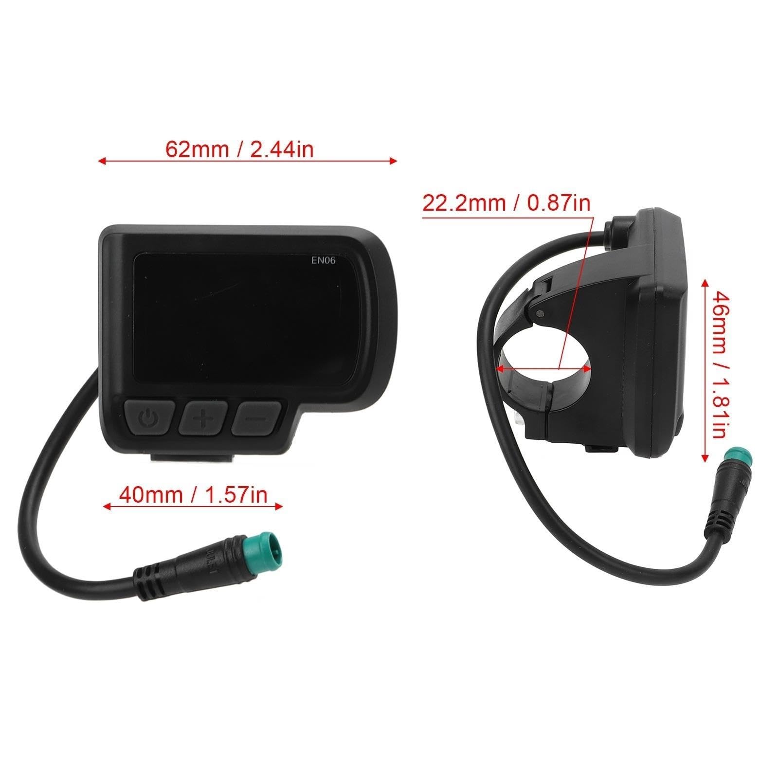 Compteur d'affichage LCD EN06 for Cycle électrique, avec Interface USB, Affichage de la Vitesse for Scooter électrique, connecteur résistant à l'eau