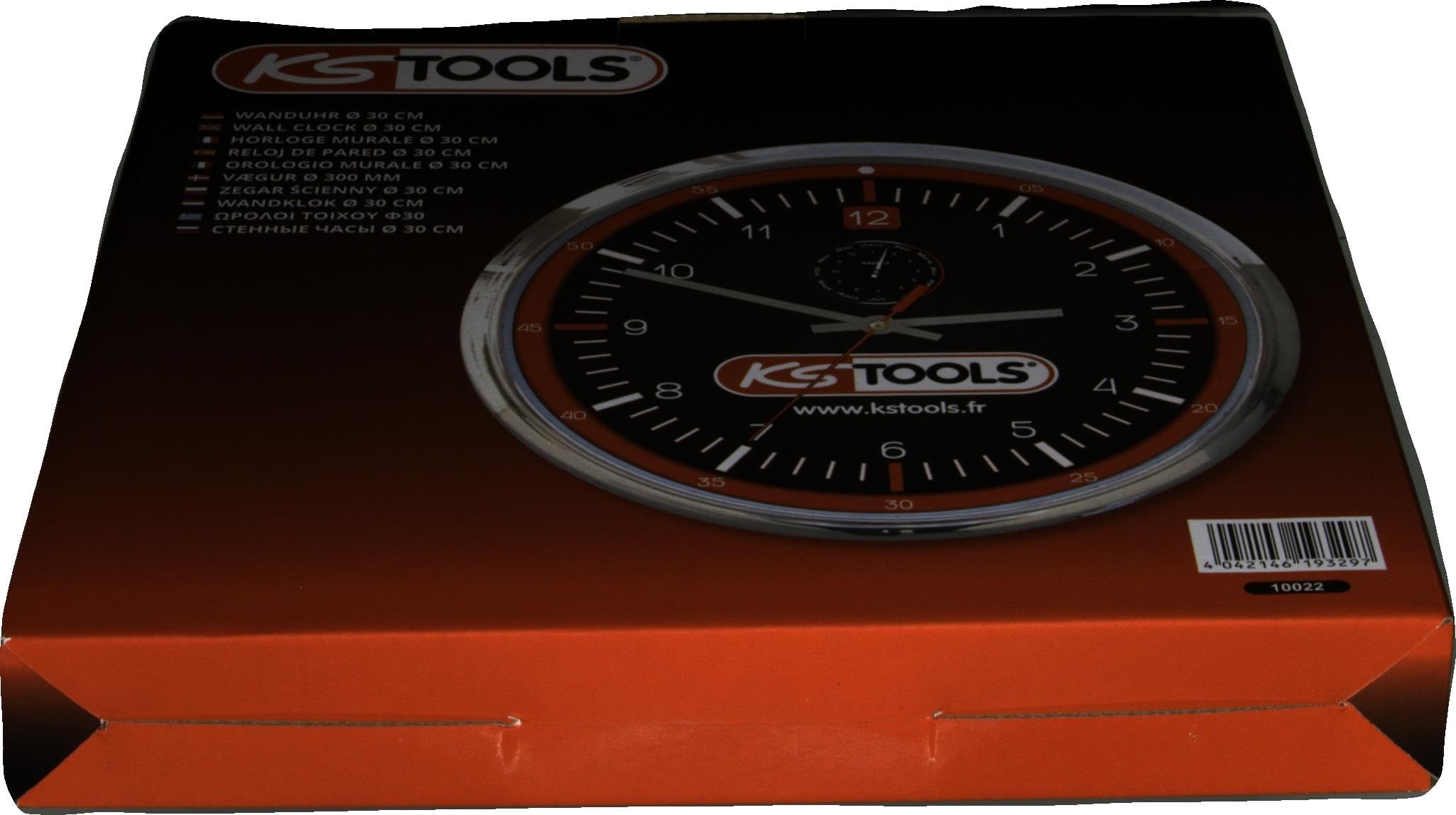 Horloge murale KS Tools 10022 pour lire l'heure facilement au garage