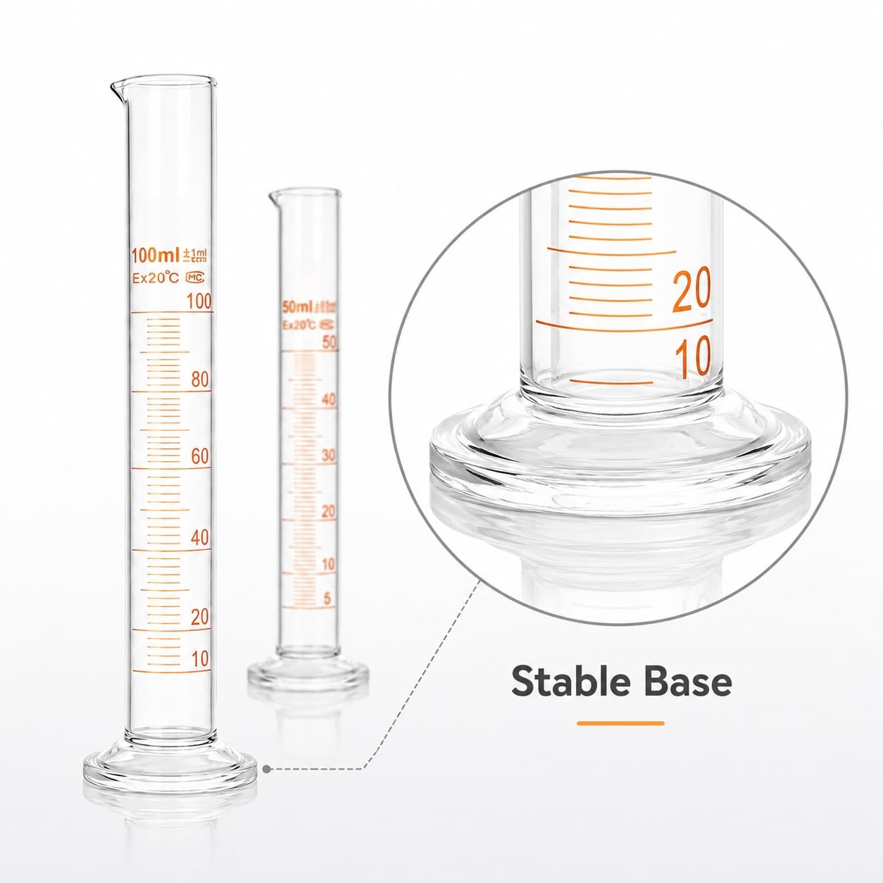 Graduierter Messzylinder aus Borosilikatglas Labormessrohr-2000mL