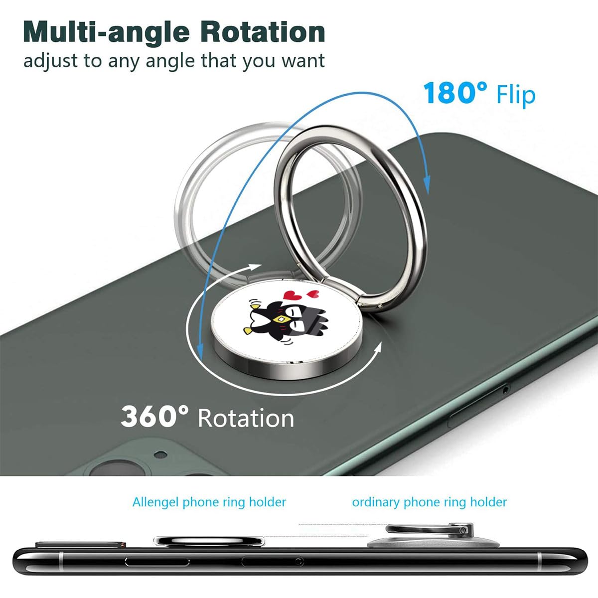 Amazon.co.jp: スマホリング バッドばつ丸 携帯リング ホールドリング