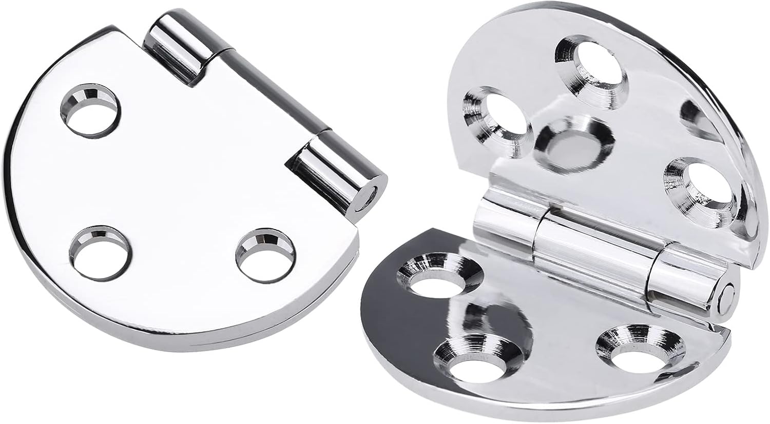 2Pcs Folding Flip Top Hinge, 180 Degrees Hinges Copper Round Edge