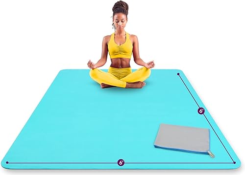 Miniatura 1 de ActiveGear - Tapete de yoga grande de 6 x 6 pies, extra grueso, duradero, cómodo, antideslizante e inodoro, cuadrado de yoga y pilates de primera