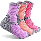 Hiking Socks Walking Socks For Women, FEIDEER 3 Pairs Outdoor Recreation Socks Moisture Wicking Crew...