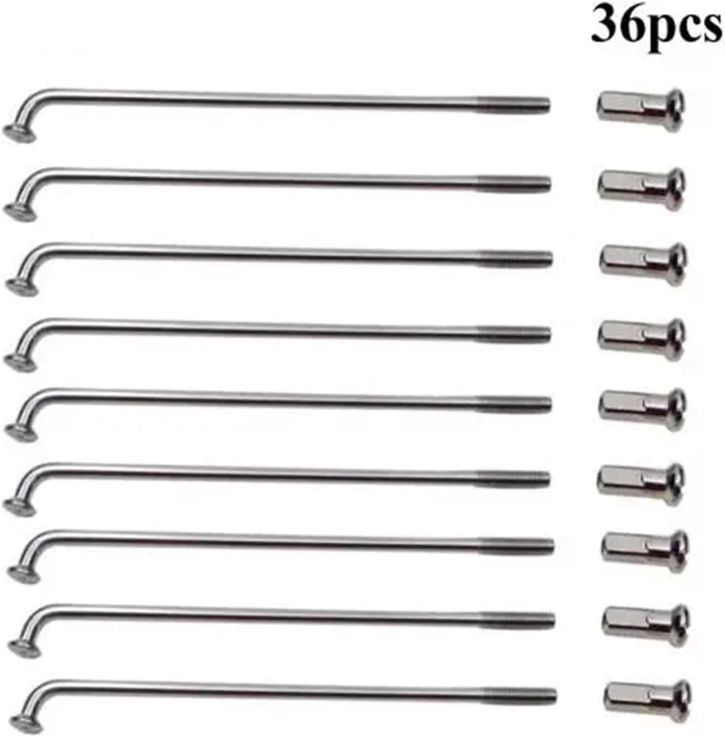 Electric Bicycle Spokes, Stainless Steel Spokes, 36Pcs 60-305mm Electric Bicycle E-Bike Wheel Tire Steel Spokes Bike Parts