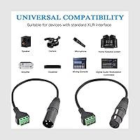 Vista 7 de 4 conectores XLR macho y hembra a cable de terminal de tornillo de 3 pines, adaptador de tornillo XLR de 3 núcleos con cable de 11.8 in