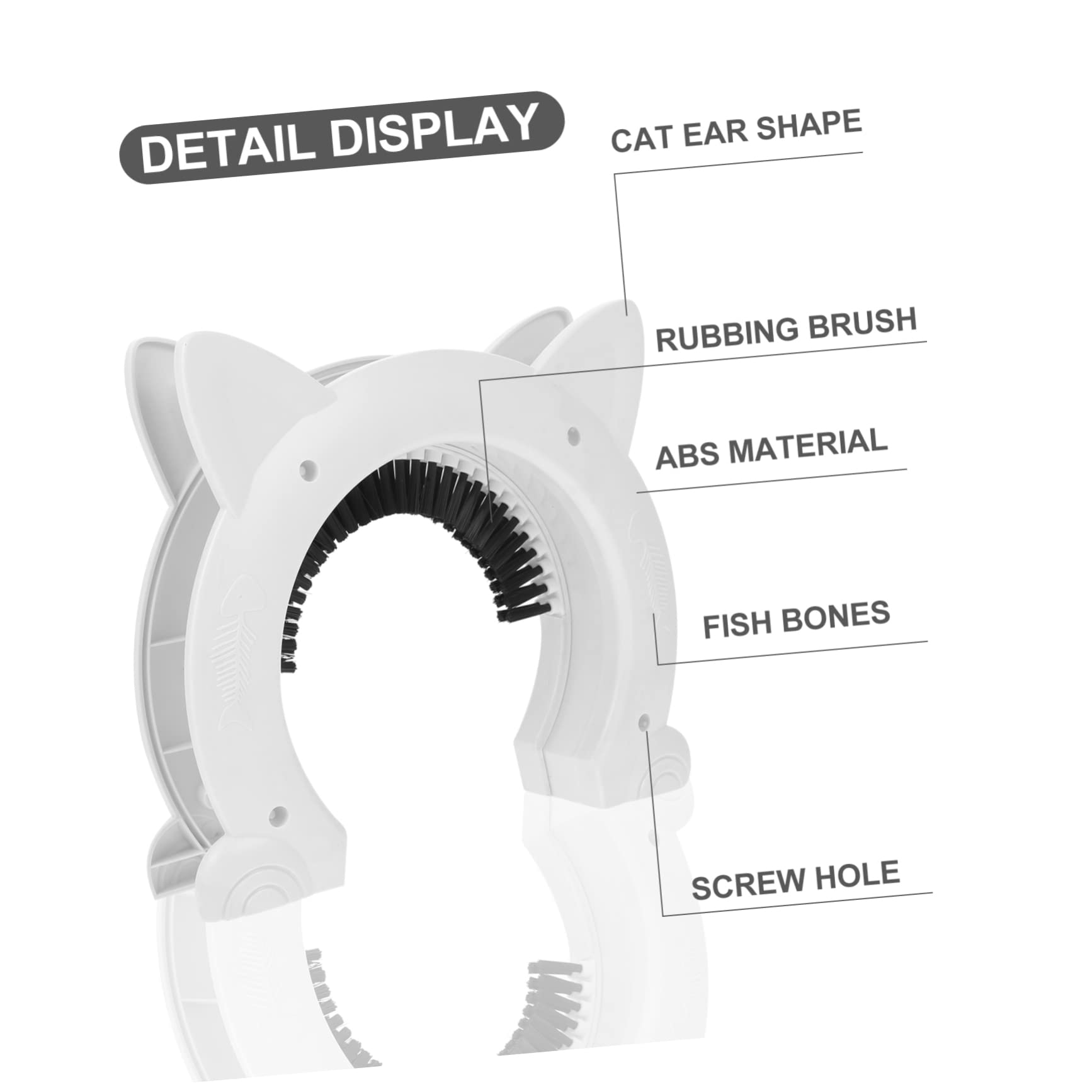 Yardwe Pet Door Cat Entrance Door Interior Cat Door Brush Groom Dog Door Set Sturdy Abs Material Easy Install for Thicken Doors