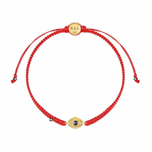 KARMA AND LUCK Powerful Protection, Red String Bracelet & Evil Eye Charm for Women with Genuine Gemstone, Size 5.5"-7.5”