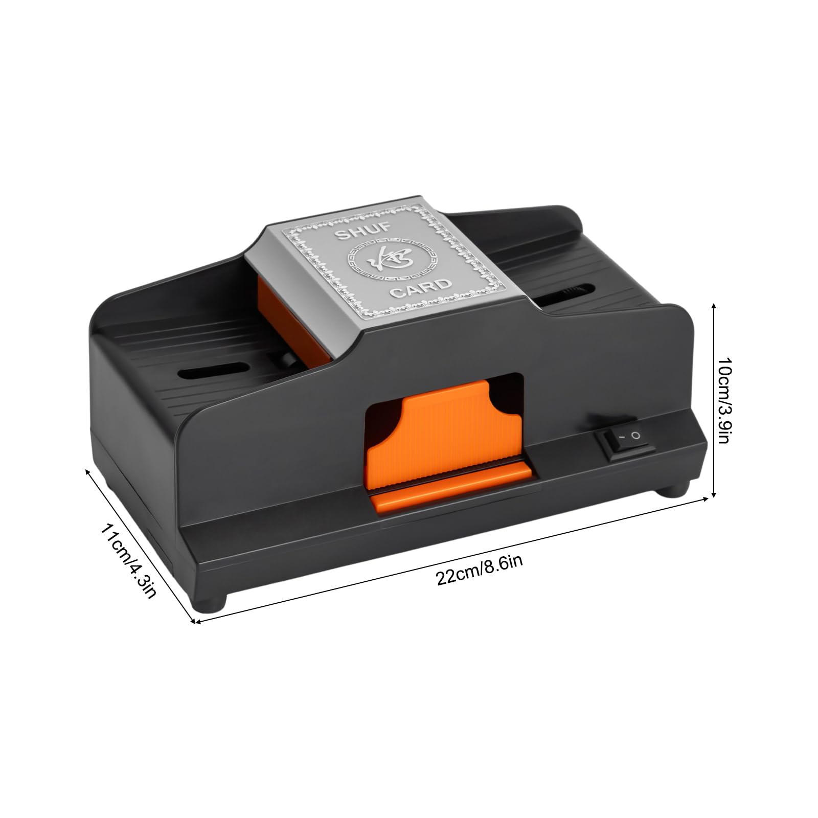 RIAHNEAH 0920 Card Shuffler,4 Feet Black Card Shuffler Two Decks of Cards Capacity with Card Slot Rounded Edges,Countertop Mounting Automatic Card S for Standard-Sized Cards