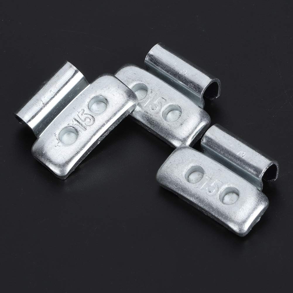 CHICIRIS 15g Obciążniki do kół w Stylu P Klipsowe Ciężarki do Wyważania ze Stopu Aluminium 100 Sztuk ze Szczypcami Wyważania 24 Cm kół Stalowych 17 Cali Samochody Osobowe Lekkie Ciężarówki