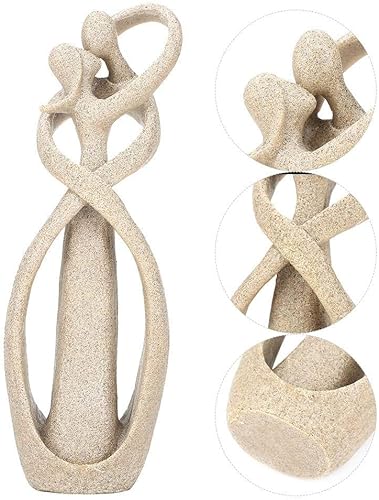 Miniatura 3 de Eujgoov - Figura de resina de arenisca hecha a mano, arte abstracto, beso, pareja, estatua de arenisca, manualidades, regalo de San Valentín,