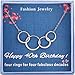 Burning Love Happy 40th Birthday Gifts for Women Sterling Silver Four Interlocking Circles Necklace Pendant Jewelry for Women Four Decades Jewelry Forty Years Old