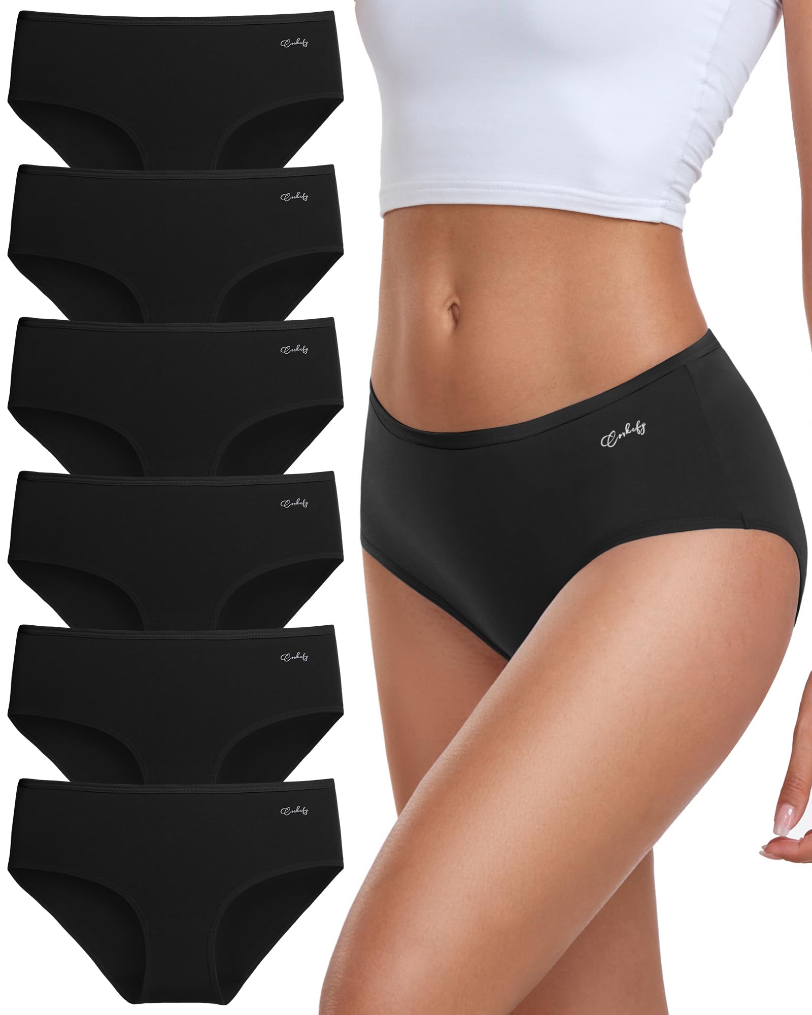coskefy Unterhosen Damen, 6er Pack Slips Damen Baumwolle, Bequeme Frauen Unterwäsche, Atmungsaktiv Panties Weich