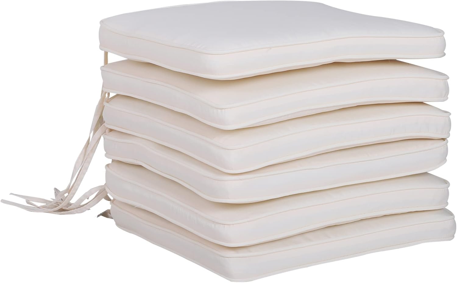 Outsunny Set of 6 Chair Cushion Seat Pads Dining Chair w/Straps Indoor