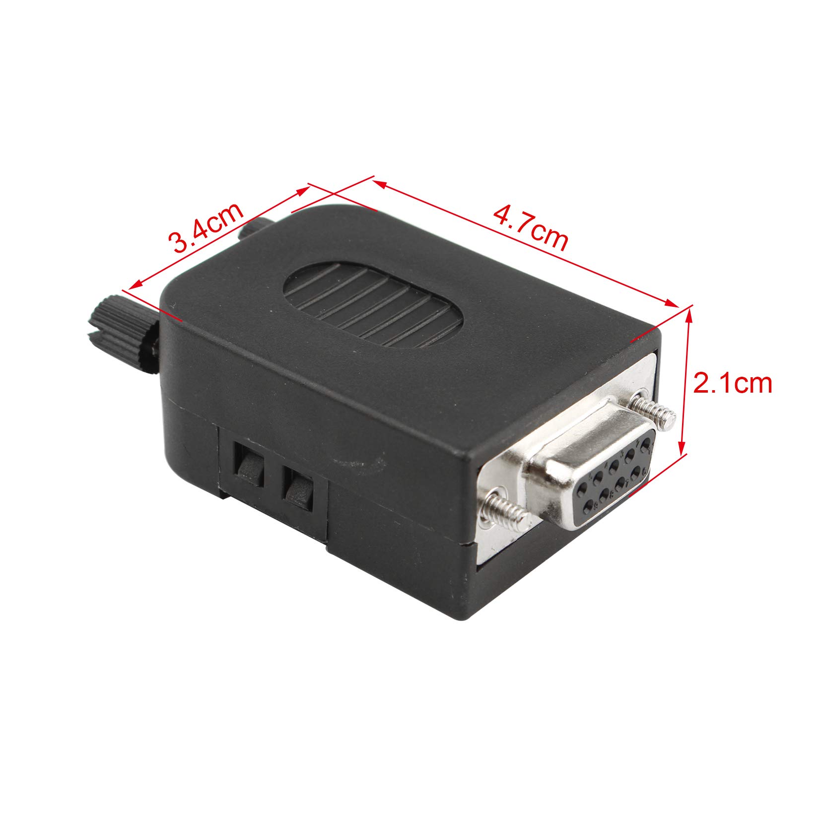 Futheda D-SUB DB9 RS232 Buchse Breakout Board Adapter Stecker 9-polig 2-reihig seriell Port lötfrei Terminal Block Adapter Stecker Signalmodul mit