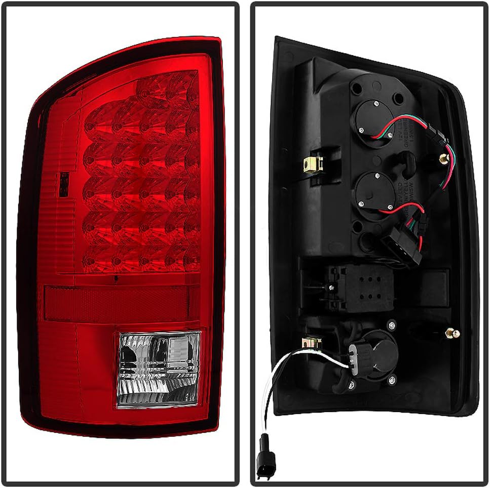 AKKON - For Red Clear 07-08 Dodge Ram 1500 07-09 Ram 2500 3500 Pickup Truck LED Tail Lights Pair Replacement